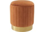 Sgabello Casa Padrino Arancio / Ottone Ø 40 X H. 45 Cm - Sgabello Per Sedersi