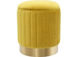 Sgabello Casa Padrino Giallo / Ottone Ø 40 X H. 45 Cm - Sgabello Per Sedersi