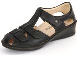 Finn Comfort, FüNen, Donna, Sandalo, Nero, Pelle, Nuovo - Sandalo Da Donna, Comodo / Soletta Libera, Nero, Pelle (Nappaseda)