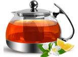 Monzana Teiera In Vetro Con Infusore Rimovibile 1,2L Acciaio Inox Resistente Al Calore The Tisane