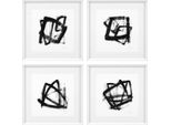 Casa Padrino, Set Di 4 Quadri Decorativi In Bianco/Nero 58 X H. 58 Cm - Stampe Artistiche