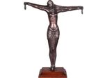 Casa Padrino Figura In Bronzo Lady Bronze / Brown 41 X 19 X H. 53 Cm - Figura Decorativa Su Base Di Legno