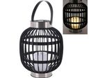 Lanterna Solare Appesa Con Candela Led - 23X23X30Cm