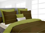 Biancheria Da Letto Reversibile Hnl In Cotone A Righe Tinta Unita Jason Oliva 155X220 Cm + 80X80 Cm