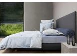 Heckett & Lane Maco Satin Biancheria Da Letto Ostana I Misura 135/200 Cm I Colore Azzurro Con Rami Fioriti