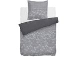 Hnl Twill Di Cotone Reversibile Foglie Grigio Trosa Multi 135X200 Cm + 80X80 Cm