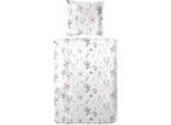 Biancheria Da Letto Hahn Seersucker Motivo Floreale Bianco 155X220 Cm + 80X80 Cm