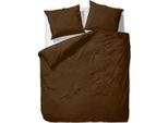 EtÉRea Mako Satin 155X220Cm + 80X80Cm - Biancheria Da Letto Per Tutte Le Stagioni Copripiumino Tinta Unita - Set Di Biancheria Da Letto Con Cuscino 155X220Cm Copripiumino + 80X80Cm Federa Mako Satin - Green - Brown