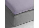 Hnl Topper Lenzuolo Matrimoniale In Cotone Percalle 90X200Cm Lavanda