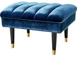 Panca Casa Padrino Blu / Nero / Oro 68 X 50 X H. 45 Cm - Mobili Per Hotel