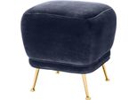 Casa Padrino Sgabello In Velluto Blu Notte / Colori Ottone 47 X 47 X H. 47 Cm - Mobili