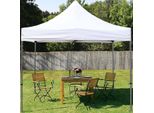 Toolport 3X3M Gazebo Pieghevole, Premium Acciaio, Bianco