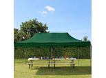 Toolport 3X6M Gazebo Pieghevole, Premium Acciaio, Verde Scuro