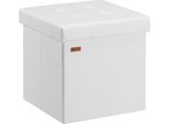 Casaria® Pouf Sgabello Contenitore 38X38X38Cm Box Portaoggetti Sedile Imbottito Seduta Salvaspazio Pieghevole Camera Soggiorno Organizer Giochi