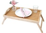 Vassoio HWC-B88, Vassoio Da Portata Vassoio In Legno Vassoio Da Colazione Vassoio Decorativo, Bambù 21X64X30Cm