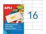 Etichette Per Indirizzi Apli 105 X 37 Mm Giallo 1.600 Etichette
