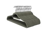 Songmics Appendiabiti In Velluto 50 Pezzi 0,6 Cm Di Spessore Appendiabiti Per Abiti Appendiabiti Per Giacche Con Superficie Antiscivolo Con Due Tacche Gancio Girevole A 360° Antiscivolo Grigio CRF50V