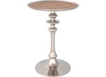 Tavolino Di Design Casa Padrino Argento / Marrone Ø 40 X H. 58 Cm - Mobili Soggiorno