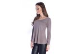 Camicetta Da Donna A Maniche Lunghe Asimmetrica; Cappuccino 2XL/3XL