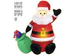 Babbo Natale Gonfiabile Illuminato 122 Cm Per Decorazioni Da Interno/Esterno