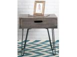 Casa Padrino Tavolino Di Design Grigio Mango 50Cm - Legno Massiccio