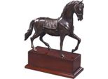 Casa Padrino Figura In Bronzo Con Base In Legno Bronzo / Marrone 31,5 X 12,5 X H. 37,3 Cm - Figura Decorativa