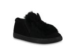 Mytrendshoe Donna Slip On Sneaker Pelliccia Pantofole Formatori 825606, Colore: Nero, Taglia: 36