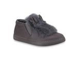 Mytrendshoe Donna Slip On Sneaker Pelliccia Pantofole Formatori 825606, Colore: Grigio, Taglia: 36