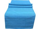 Runner Da Tavolo Per Esterni Blu Turchese Rettangolare 140X40 Cm Lavabile