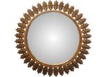 Casa Padrino Specchio Da Parete Barocco Rotondo Oro Antico Diametro 93 Cm - Aspetto Antico