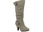 Mytrendshoe Stivali Donna Eleganti Stivali Invernali Foderati Caldi Scarpe 892543, Colore: Grigio Chiaro, Taglia: 39