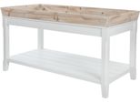 Casa Padrino Tavolino In Stile Country Con Vassoio Estraibile Colori Naturali / Bianco 100 X 50 X H. 55 Cm - Mobili In Stile Country