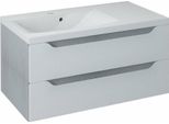 Sapho Wave Ii - Mobile Lavabo 900X450X480 Mm, A Sinistra, Rovere Bianco/Argento WA094L