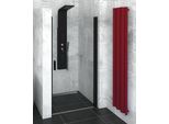 Polysan Zoom Line - Porta Doccia Nera 800 Mm, Vetro Trasparente ZL1280B