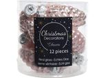 Decorazioni Per Albero Di Natale Coni 6Cm In Vetro 12 Pezzi - Rosa Cipria