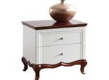 Casa Padrino Comodino Art Deco Con 2 Cassetti Bianco/Marrone Scuro 64 X 46,5 X H. 59 Cm - Mobili Per La Camera Da Letto