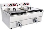 Beeketal Gastronomie Friteuse Fritteuse 230V, Fritteuse BTF/BWF:BWF-162P - 16 + 16 L mit Ablaufhahn