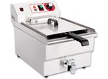 Beeketal Gastronomie Friteuse Fritteuse 230V, Fritteuse BTF/BWF:BWF-131P - 13 L mit Ablaufhahn