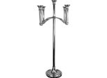 Casa Padrino Portacandele Argento 47 X 47 X H. 101,5 Cm - Portacandele In Alluminio Art Deco
