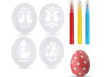 Set Di 4 Stampini Per Uova Di Pasqua Incl. Pastelli Macchina Per Colorare Le Uova Di Pasqua