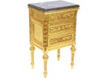 Casa Padrino Tavolino Barocco Con 3 Cassetti E Piano In Marmo Oro/Nero 45 X 55 X H. 75 Cm - Mobili Barocchi