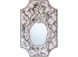 Casa Padrino Specchio Barocco Grigio / Bianco / Bianco Antico 65 X H. 99 Cm - Specchio Da Parete Barocco Con Disegno Vegetale