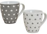 1.06 Tazza Da Caffè Stars Set Di 2 In Grigio + Bianco - Tazza Jumbo 450Ml
