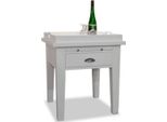Casa Padrino Tavolino In Stile Country Con Vassoio Estraibile Bianco 60 X 68 X H. 60 Cm - Mobili In Stile Country