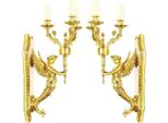 Casa Padrino Set Di Portacandele Da Parete Barocco Oro 20 X 20 X H. 50 Cm - Accessori Per La Decorazione Barocca