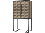 Casa Padrino Mobile Vino A 2 Ante Marrone / Marrone Scuro / Nero 95 X 58 X H. 168,5 Cm - Mobili Bar - Qualità Lusso