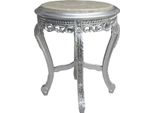 Casa Padrino Tavolino Barocco Argento Con Piano In Marmo Color Crema 48 X 48 X H. 55 Cm - Tavolino Barocco D'arredo