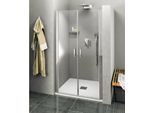 Polysan Zoom Line - Porta Doccia Doppia 900 Mm, Alluminio Lucido/Vetro Trasparente ZL1790