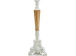 Casa Padrino Portacandele Barocco Bianco / Marrone 24 X 24 X H. 64 Cm - Portacandele In Ceramica In Stile Barocco