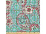 Abakuhaus Tessuto In Microfibra Venduto Al Metro, Motivo Tradizionale Orientale Con Fiori Primaverili, Ornamenti Paisley, Arte Orientale Ornamentale, 1 M (230 X 100 Cm), Rosa Azzurro Pallido